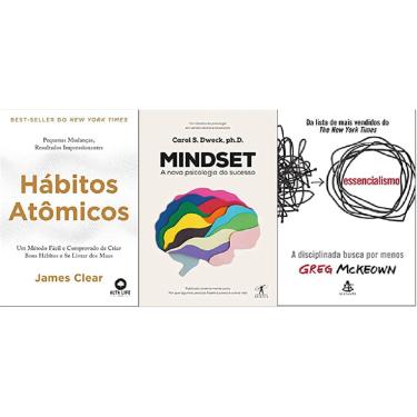 Imagem de Kit 3 livros Hábitos atômicos + Mindset + Essencialismo