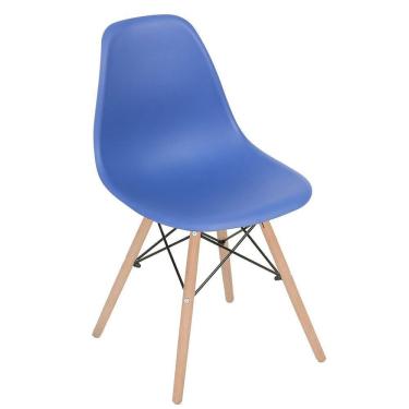 Imagem de Cadeira Charles Eames Eiffel Dsw Com Pés De Madeira Clara Azul Escuro