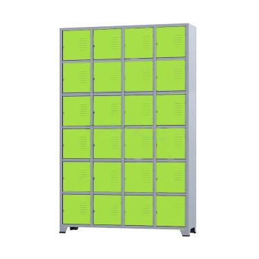 Imagem de Armário Roupeiro De Aço 24 Portas Para Vestiário Academia Locker Verde com Chave