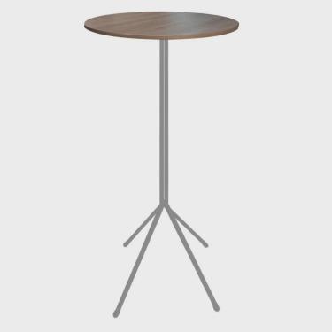 Imagem de Mesa Bistrô Nunno Industrial Redondo Ferro Prata Tampo 100% mdf Rústico - Ahazzo Móveis