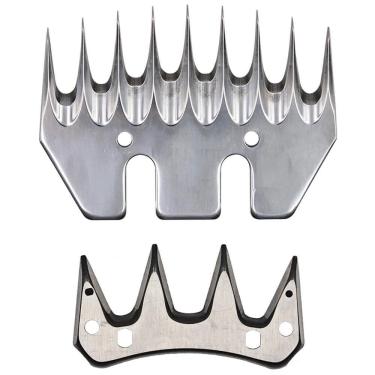Imagem de Kit Lâmina 9 Dentes Reta para Tosquiadeira Carneiro KaQi