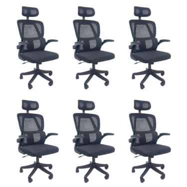 Imagem de Kit 6 Cadeiras de Escritório Presidente Executiva Oficial Legacy Preto
