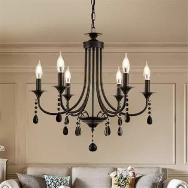 Imagem de OUFULA Lustre retrô americano LED Personalidade Criatividade Sala de Estar Restaurante Quarto Estudo Villa Hotel Café Bar Clothing Store Lâmpada Pendente (A B 6 luzes)