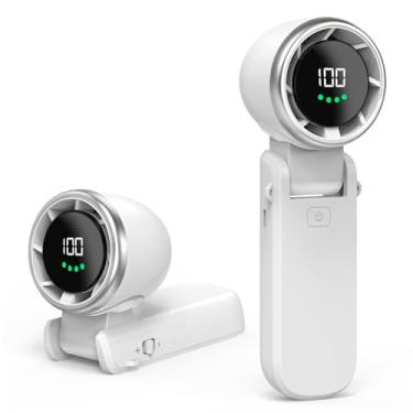 Imagem de Kuesuny Ventilador de turbina portátil portátil - bateria de 3600 mAh, 1-100 velocidades ajustável, motor atualizado para ventilador portátil para aventuras ao ar livre, acampamento, escritório ou uso