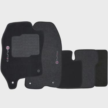 Imagem de Jogo de Tapete Automotivo Carpete Fiat Punto 2012 à 2018 Soft Logo Bordado 5 Peças