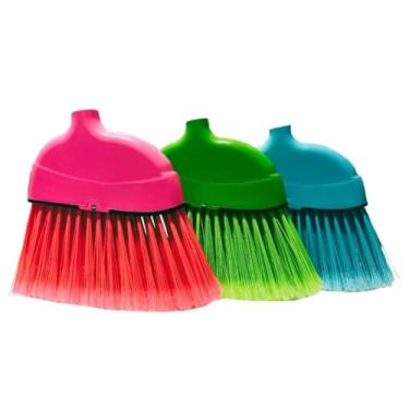 Imagem de Kit 3 Vassoura Nylon Varre Canto Genuina Sem Cabo Limpeza em sua Casa