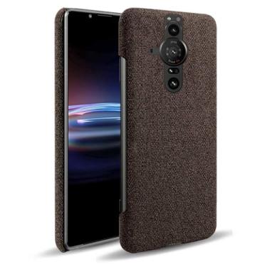 Imagem de Capa para Sony Xperia PRO-I,Capa desenhada em lona,Case Protetora Ultrafina com Empunhadura Macia,Design em Tecido Antichoque e Antiarranhões-Brown