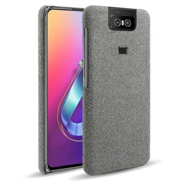 Imagem de Capa para ASUS Zenfone Zs630kl,Capa desenhada em lona,Case Protetora Ultrafina com Empunhadura Macia,Design em Tecido Antichoque e Antiarranhões-Gray