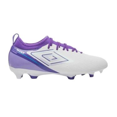 Imagem de Chuteira Umbro Campo Adamant Top Speed Club Branco/roxo 043