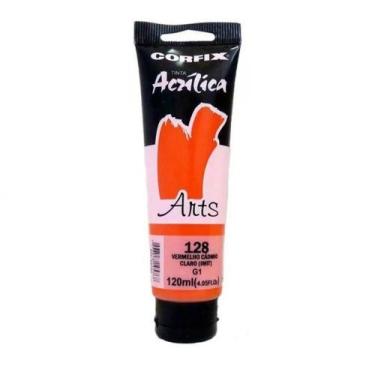 Imagem de Tinta Acrílica Corfix Arts 120ml Verm. Cadmio Cl 128 Gr 1, 128 - VERME