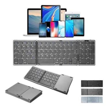 Imagem de Teclado Numérico Bluetooth Sem Fio Dobrável Fino Portátil - Zabom, cin