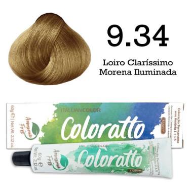 Imagem de Coloração Coloratto 9.34 Loiro Claríssimo Morena Iluminada  Itallian C