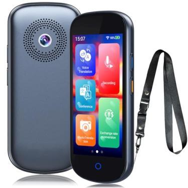 Imagem de Dispositivo tradutor de idiomas 2025 Dispositivo de tradução bidirecional instantânea com tela sensível ao toque de 137 idiomas 4 polegadas portátil offline online AI tradução de voz tradutor em tempo