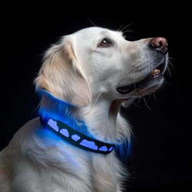 Imagem de Coleira iluminada para cães com suporte de Airtag – Rastreamento de cães com luzes LED, GPS e suporte de etiqueta de ar à prova d'água – Projetada para raças médias e grandes – rastreador eficaz de