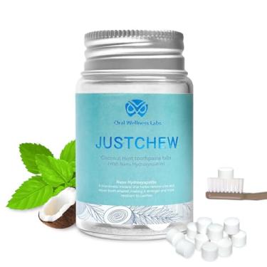 Imagem de Oral Wellness Labs Pastilhas de pasta de dente – Nano hidroxiapatita, sem flúor e plástico, ecológico e adequado para viagens, creme dental clareador natural – Remineralize com NHA (1 frasco/1 mês