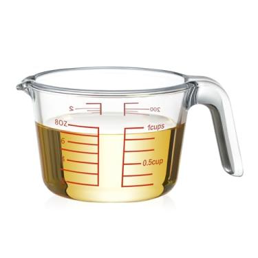 Imagem de NUTRIUPS Copo medidor de vidro de alto borossilicato, copo de medição de vidro com várias escalas de medição, fácil de ler (1 xícara)