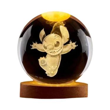Imagem de Bola de Cristal 3D Infantil com Luz Noturna (6cm) - Pikachu, Doraemon,