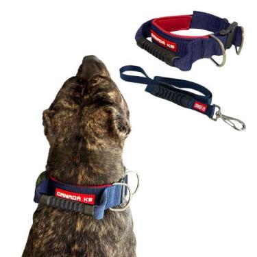Imagem de Conjunto Coleira Segura com Alça + Guia Resistente para Cachorro - Can