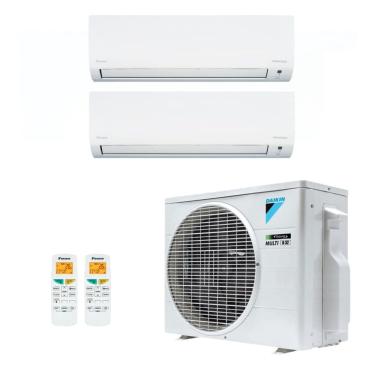 Imagem de Ar-Condicionado Bi Split Inverter R-32 Daikin 18.000 BTUs (1x Evap HW 9.000 + 1x Evap HW 12.000) Quente/Frio 220V