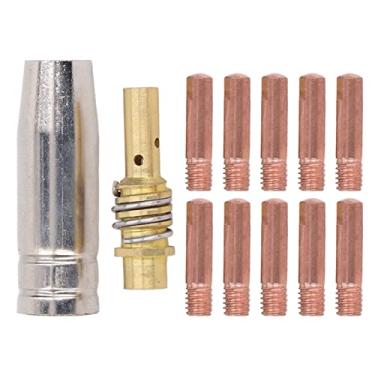 Imagem de 12pcs Soldagem Gun Dict Mig, Mag, Mag Soldagem Gun Dict Kit de Dica de 0,8x25mm Conjunto de Bicos, para M6 Gas, Material de Latão de Cobre Premium