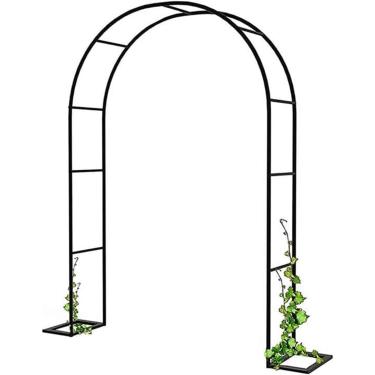 Imagem de Garden Rose Arch, largura 120cm 140cm 180cm 200cm 240cm Arbor de pérgola com moldura de metal, arco de decoração de treliça para videiras de rosa, uma cor, w300xh220cm