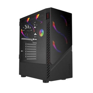 Imagem de Gabinete Gamer PCYes, Set Black Ghost, Lateral Em Vidro, GSBVPBR