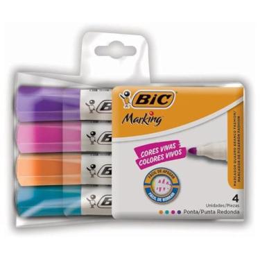 Imagem de Caneta Pincel Para Quadro Branco Bic Marking Fashion 04 Cores