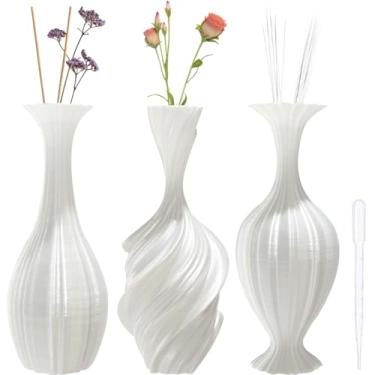 Imagem de ENERDM Conjunto de 3 peças de mini vasos de geladeira com conta-gotas criativos 3D vasos de flores conjunto de adesivos de geladeira multifuncionais suportes de bigode de gato decoração de flores