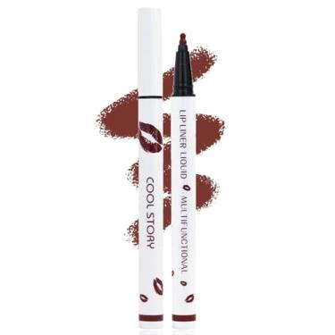 Imagem de YUANLI Caneta Marcadora Lip Stain, Delineador E Batom 2 Em 1, Cor Matte À Prova D'Água De Longa Duração Para Mulheres, Lápis Líquido Hidratante 24 Horas - 06