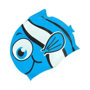 Imagem de Touca De Natação Infantil À Prova D'água, Chapéu De Silicone Com Desen