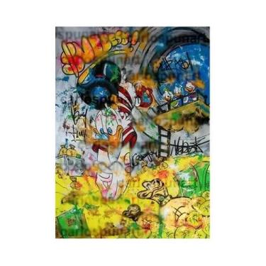 Imagem de Pintura Em Tela De Arte Grafite Do Pato Donald Decoração De Parede Par