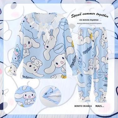 Imagem de Conjunto De Pijamas Azul Sanrio Kuromi Stitch Hello Kitty Para Meninas