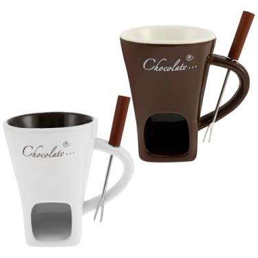 Imagem de Conjunto de canecas de fondue de chocolate, kit versátil de copos de fondue doce com caneca de derretimento resistente, fondue de chocolate fácil de usar para cozinhas, presentes de festa em casa