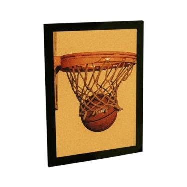 Imagem de Quadro Decorativo Basquete Cesta Ilustração Amarela