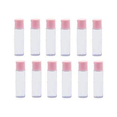 Imagem de Kit 12 Frascos Pvc Transparente 15 Ml Tampa Flip Top Rosa - Lynx Produ