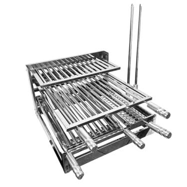 Imagem de Suporte de Bancada Para Churrasqueira Gourmet Em Inox Premium 50 55 60 65 cm (55)