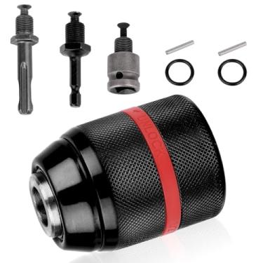 Imagem de BOXOB Mandril Sem Chave para Milwaukee, Encaixe 1/2-20UNF 1,5-13mm Mandril Autocentrante com Haste SDS-Plus 3/8" Adaptador para Chave de Impacto Haste Sextavada