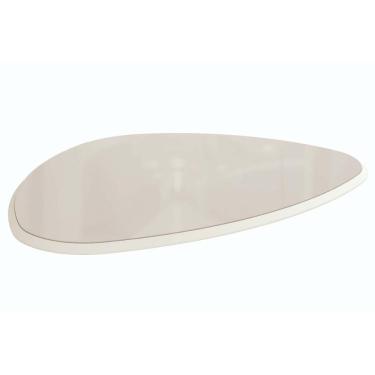 Imagem de Tampo Mesa Sala De Jantar Madeirado C/vidro Ta62 Orgânico 105x135cm Off White C/ Vidro Off White - Kappesberg