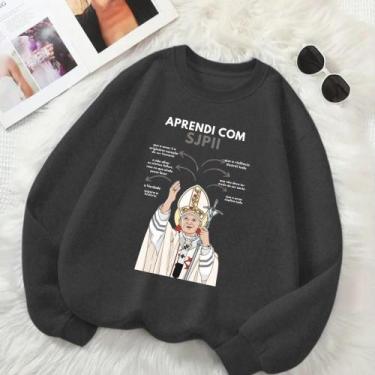 Imagem de Moletom Unissex GOLA CARECA Estamp São João Paulo Segundo Look Cristão