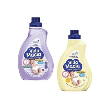 Imagem de Kit vida macia lava roupas 1l e amaciante 1l - CASA KM