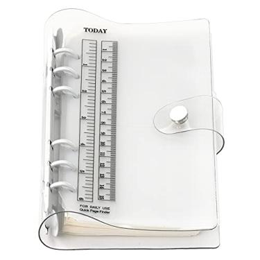 Imagem de A6 A5 6 furos, capa colorida de PVC com anel redondo e fecho de botão de pressão, pasta de arquivo para folhas soltas, refil de caderno (branco neve, combo A6)