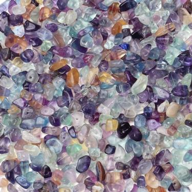 Imagem de ZHIYUXI 400 peças de contas de pedra de lascas naturais fluorita 5-8 mm cristais pedras irregulares pedras soltas contas furo perfurado joias fazendo bricolage para colar de pulseira artesanato de árvore de cristal