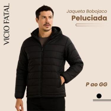Imagem de Jaqueta Bobojaco Masculina Nylon Forrada de Pelinhos Impermeável Inverno Capuz Removível-Masculino