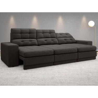 Imagem de Sofá Jobim 2,30m Assento Retrátil e Reclinável Velosuede - NETSOFAS