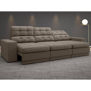 Imagem de Sofá Jobim 2,30m Assento Retrátil e Reclinável Velosuede - NETSOFAS