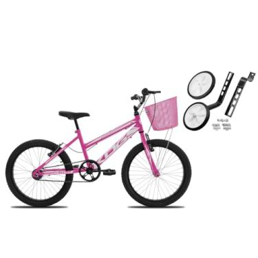 Imagem de Bicicleta Infantil Feminina Aro 20 KOG – Freio V‑Brake, Rodinhas Laterais, Quadro Aço – Aprendizado Seguro,Pink