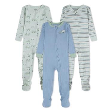 Imagem de HUGGIES Macacão unissex para bebês, pacote com 3 pés, Dew Kissed/Food Trucks, 4 Anos