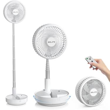 Imagem de Belife Ventilador portátil X8, ventilador oscilante sem fio de 7200 mAh operado por bateria, ventilador de chão de mesa recarregável por USB com controle remoto, ventilador telescópico dobrável para