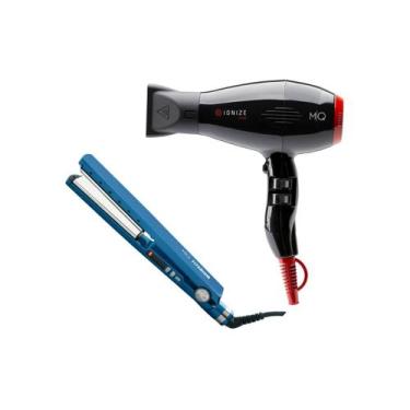 Imagem de Kit mq - secador ionize 2200w 127v + chapinha titanium blue bivolt