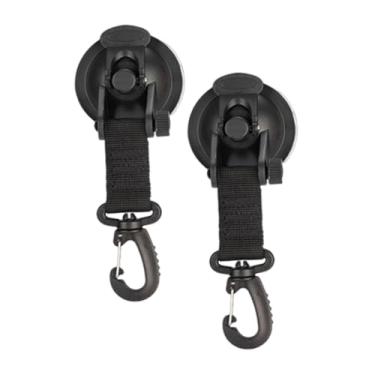 Imagem de ＫＬＫＣＭＳ 2x Ganchos de Chuveiro Ventosa de Amarração Rotativa 360° Multifuncional Suprimentos Gancho de Fixação de Tenda Ganchos para Esportes ao Ar Livre, Preto